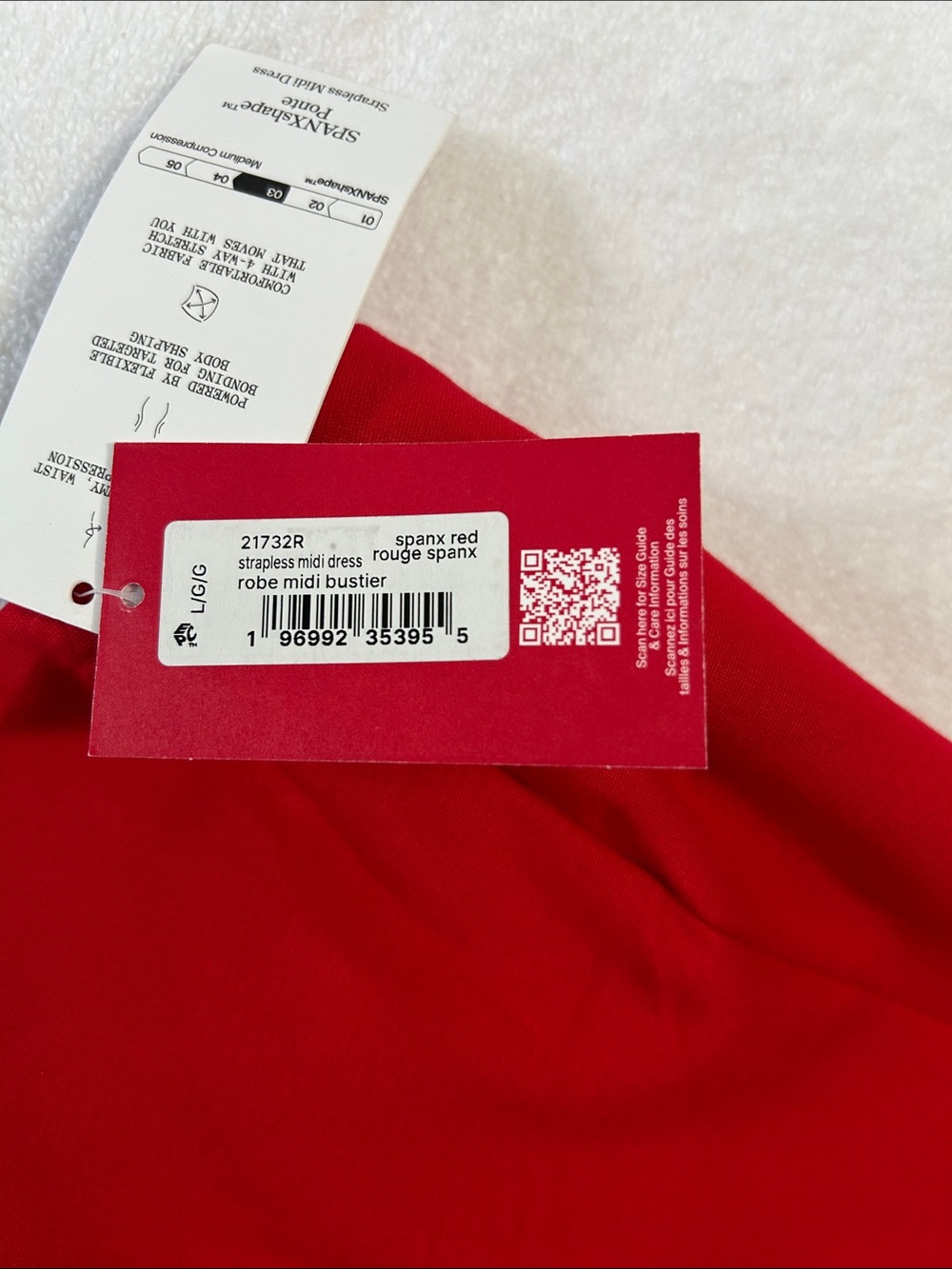 Spanx Large Regular Dress Strapless Ponte Midi Bustier in Spanx Red NWT - Picture 12 of 12